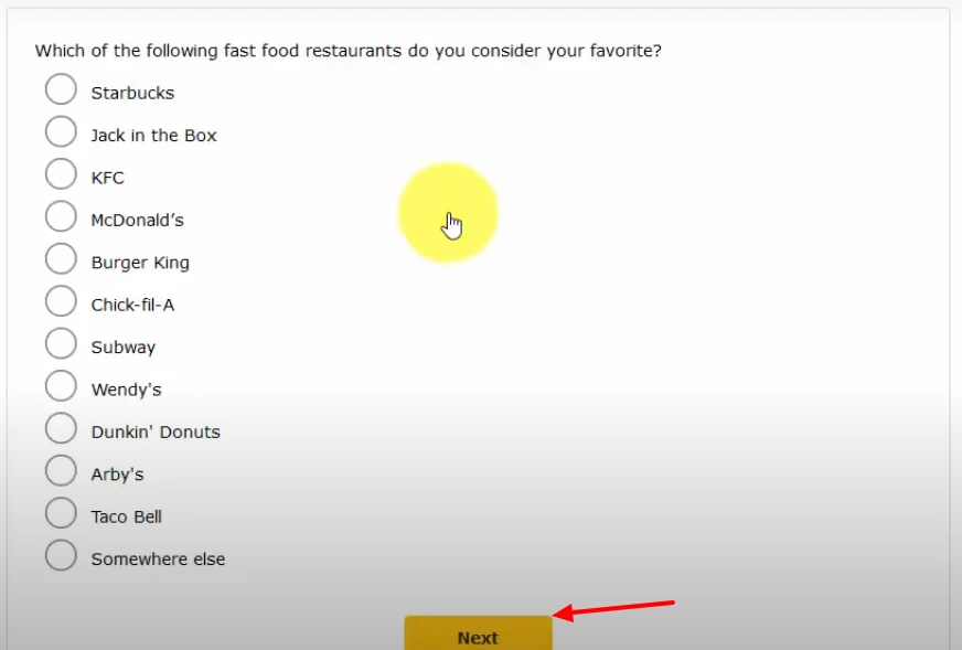 Select your favorite fast food restaurants